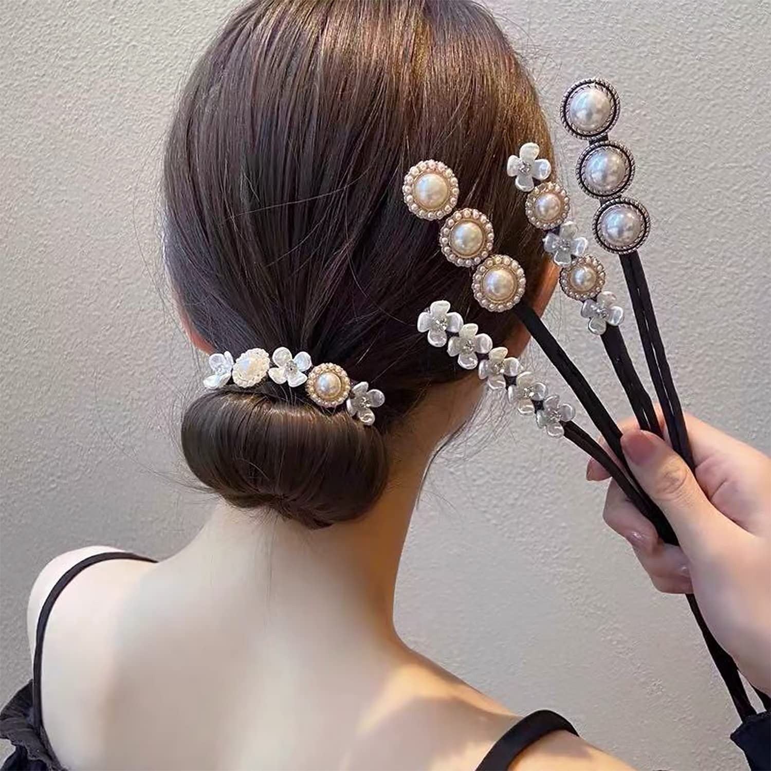 Amazon | RICISUNG お団子ヘアメーカー ヘアピンパール お団子グッズ